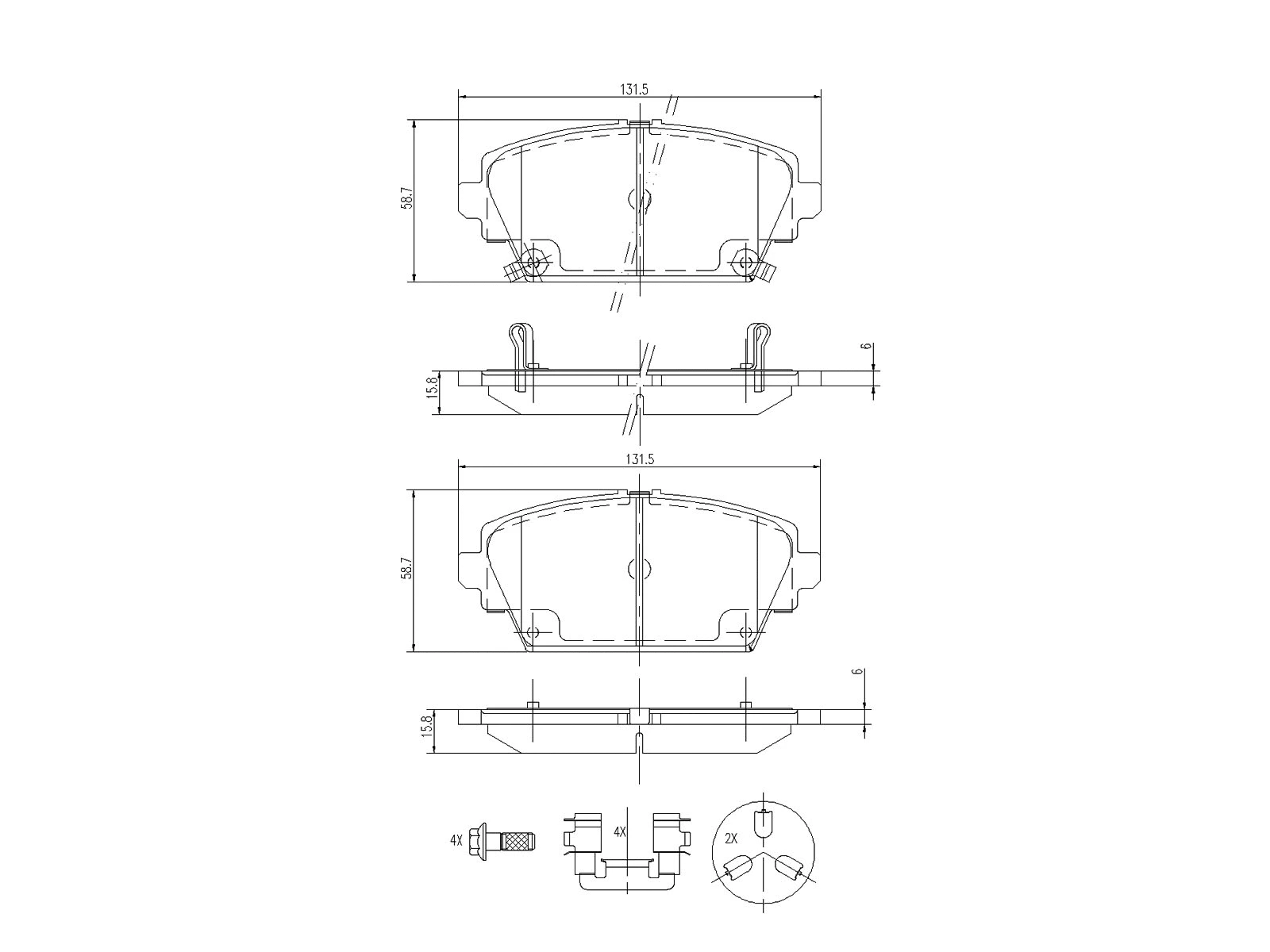 Brake Pad Set, disc brake (AZMT-44-022-1101)