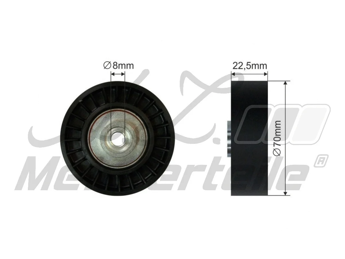Deflection/Guide Pulley, V-ribbed belt