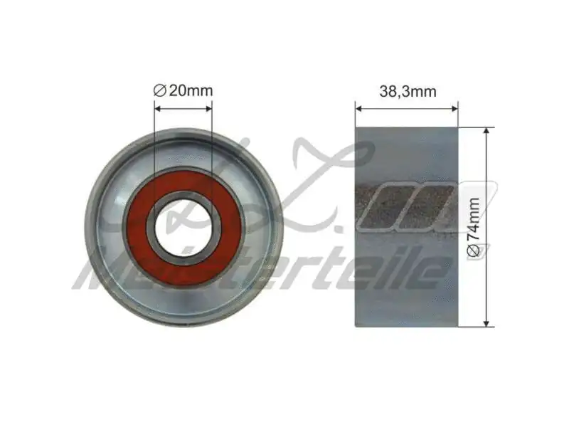Deflection/Guide Pulley, V-ribbed belt (AZMT-20-031-2216)