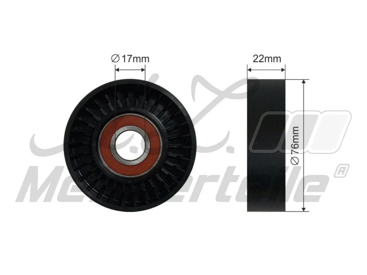 Deflection/Guide Pulley, V-ribbed belt