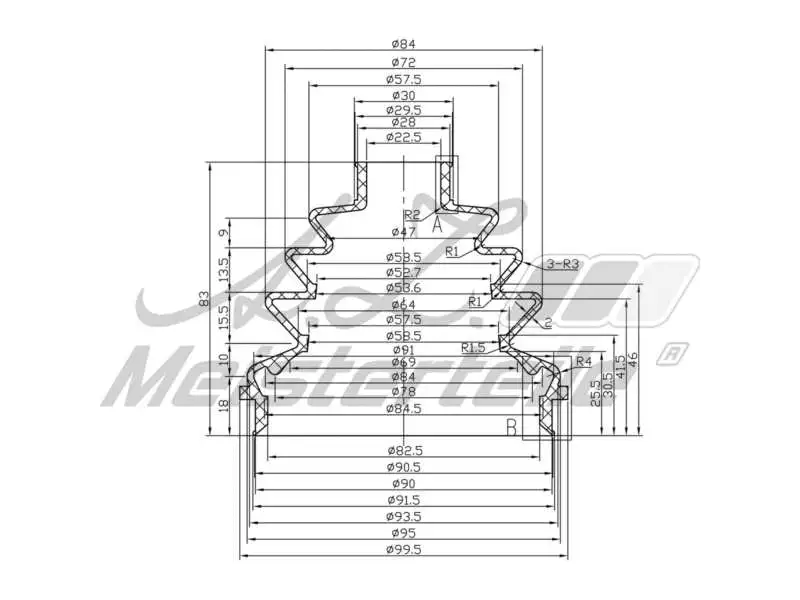 Bellow Kit, drive shaft (AZMT-43-020-1318)