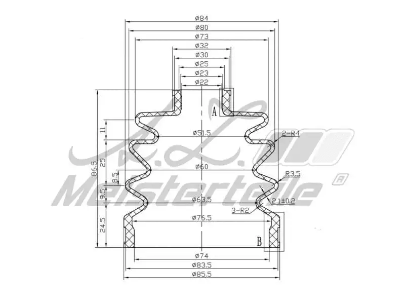 Bellow Kit, drive shaft (AZMT-43-020-1375)