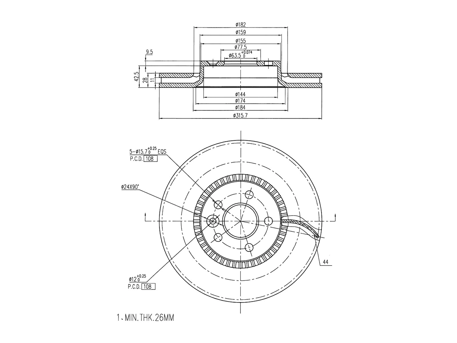 Brake Disc (AZMT-44-024-1307)