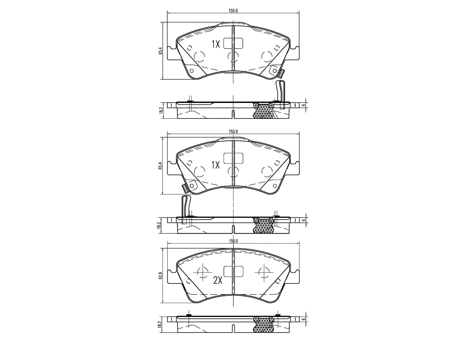 Brake Pad Set, disc brake (AZMT-44-022-1298)