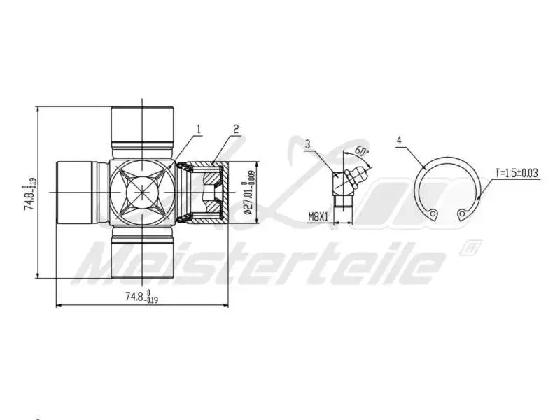 Joint, propshaft (AZMT-42-041-1008)
