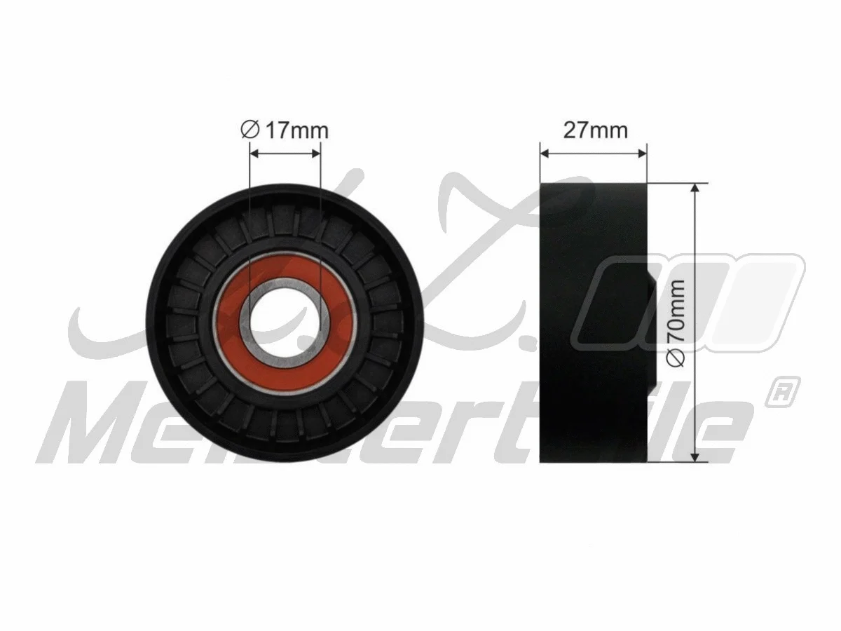 Deflection/Guide Pulley, V-ribbed belt