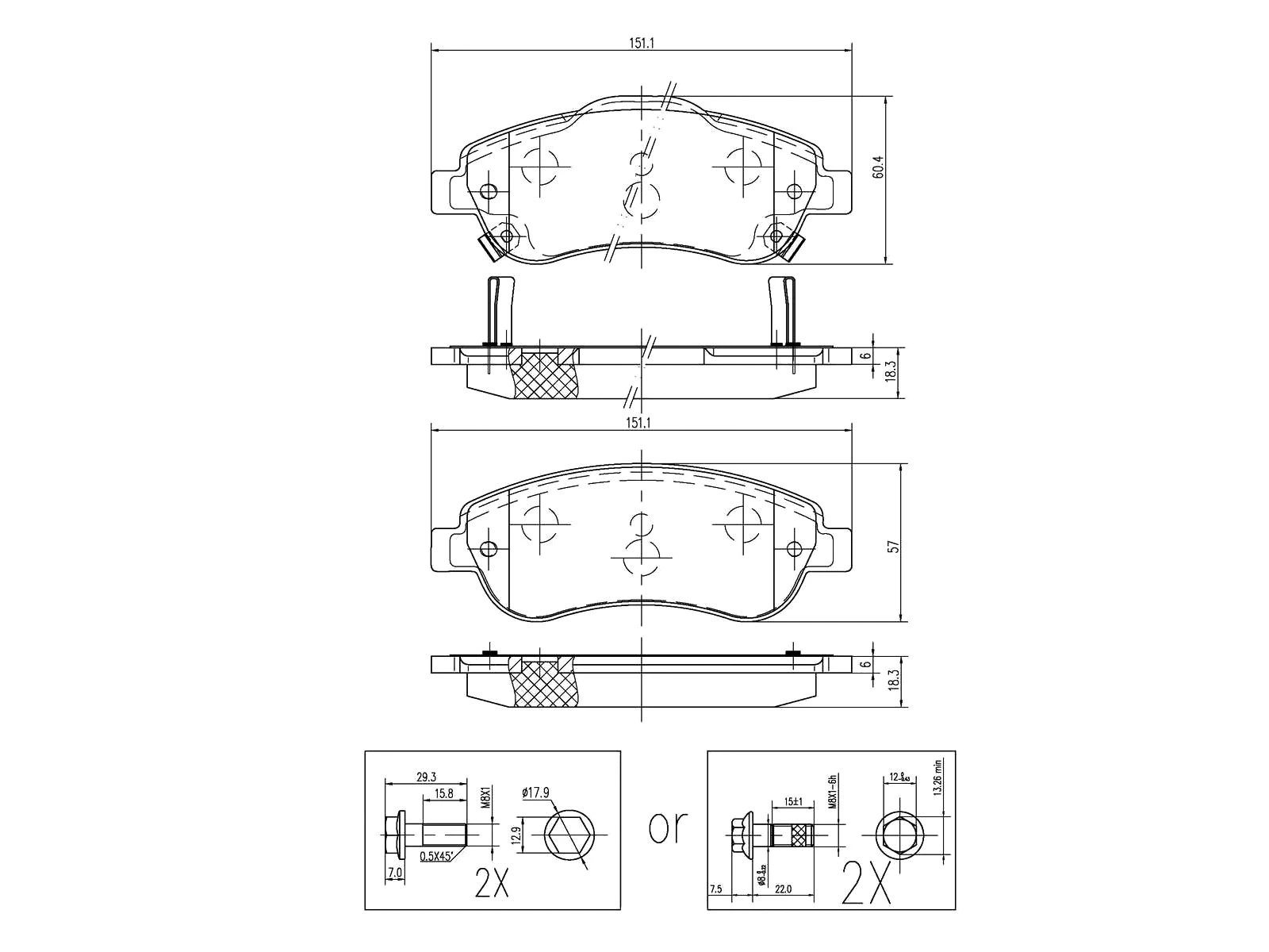 Brake Pad Set, disc brake (AZMT-44-022-1332)