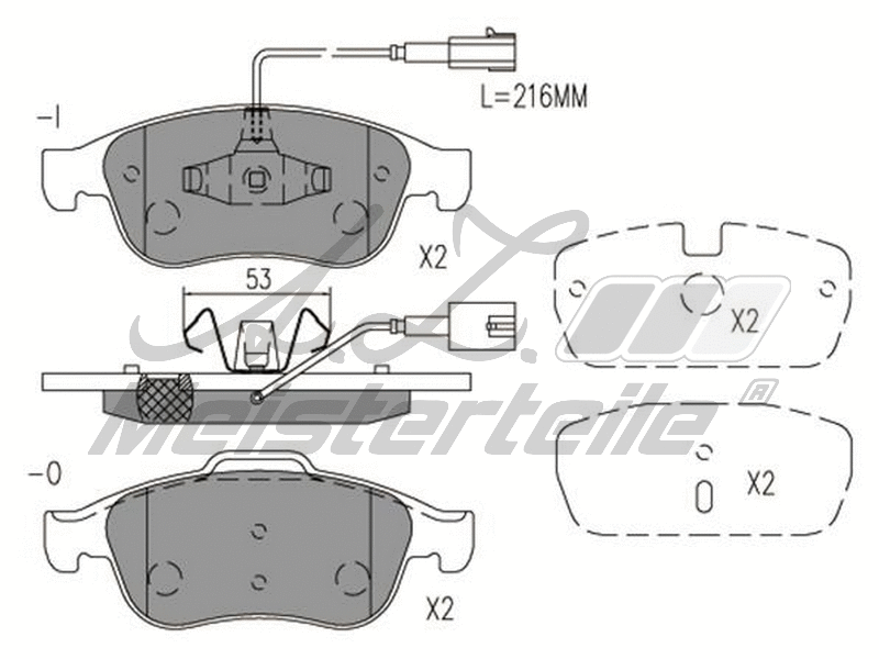 Brake Pad Set, disc brake (AZMT-44-022-2225)
