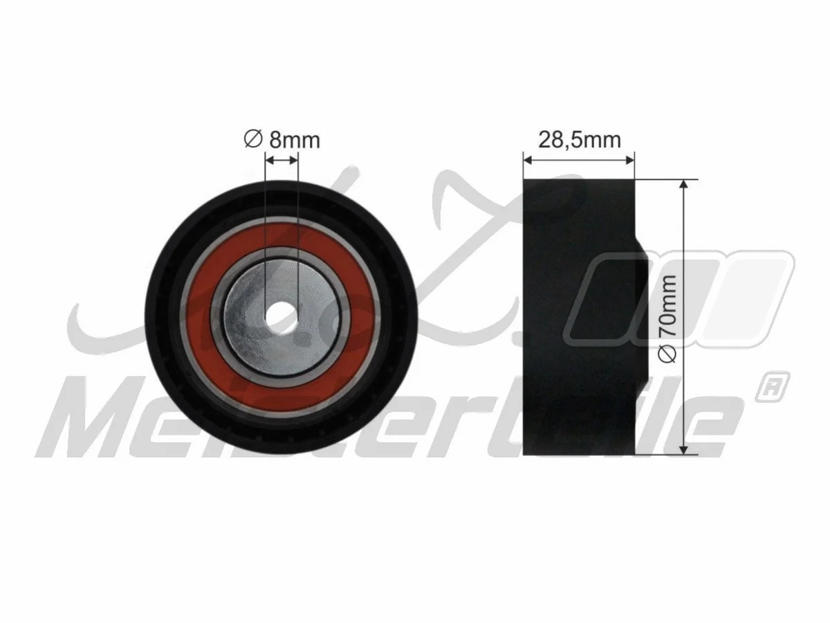 Deflection/Guide Pulley, V-ribbed belt (AZMT-20-031-1231)