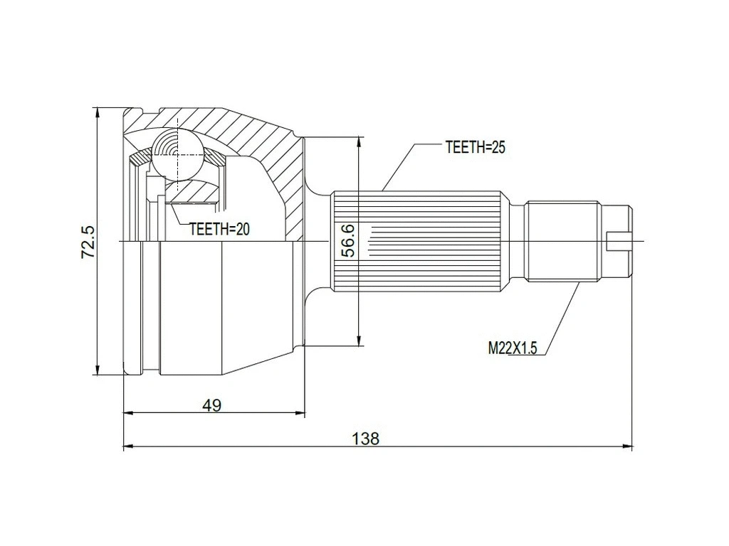 Joint Kit, drive shaft (AZMT-43-030-1051)