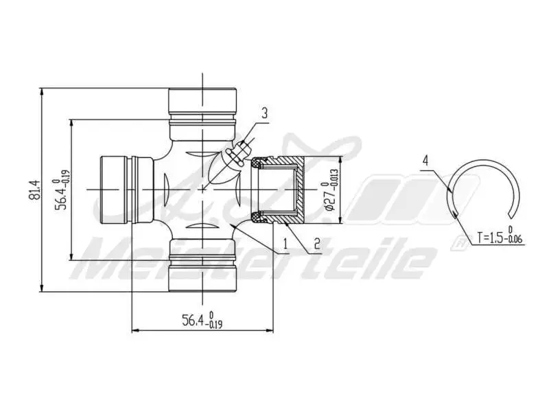 Joint, propshaft (AZMT-42-041-1002)