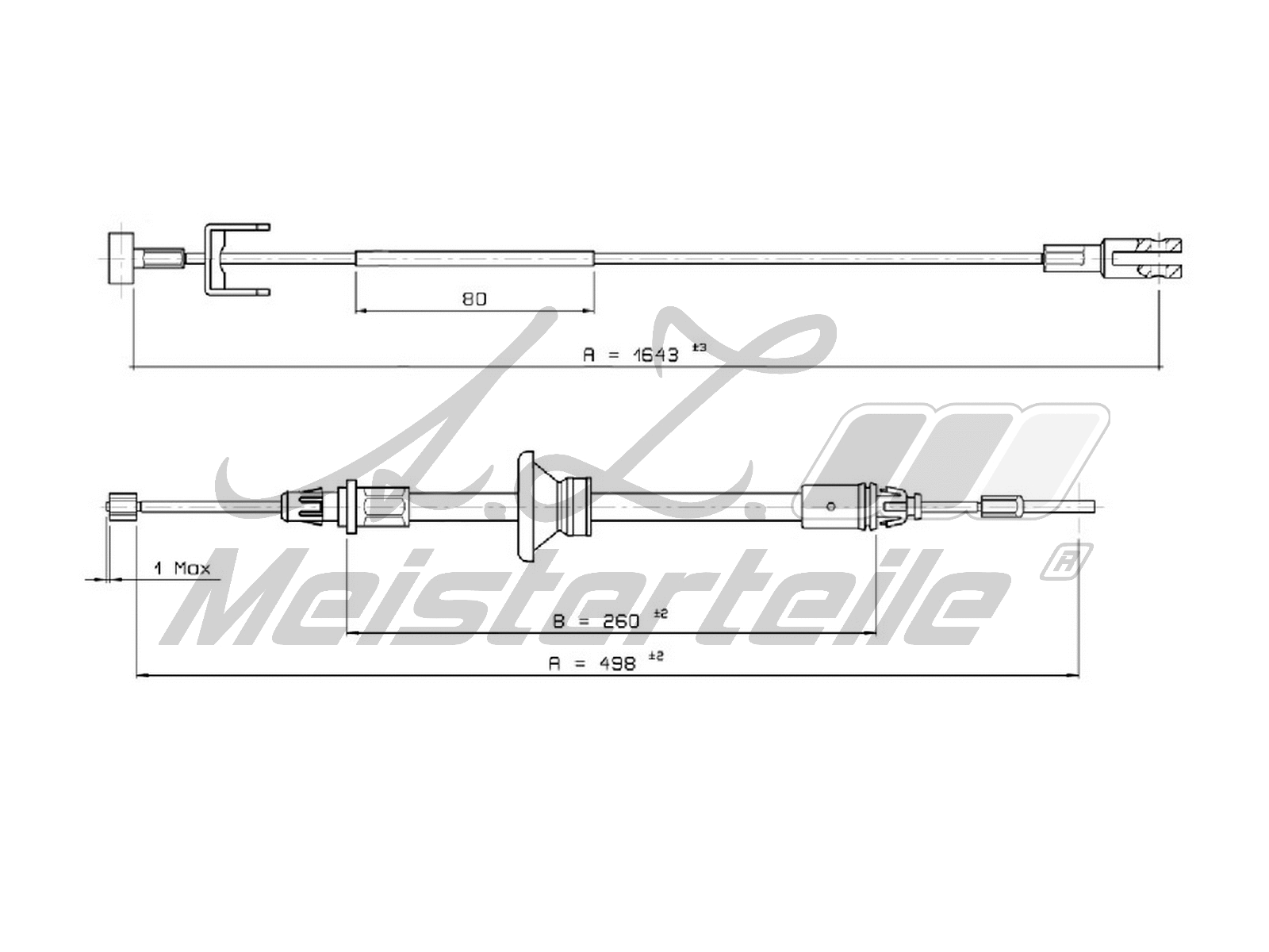 Cable Pull, parking brake (AZMT-44-031-1294)