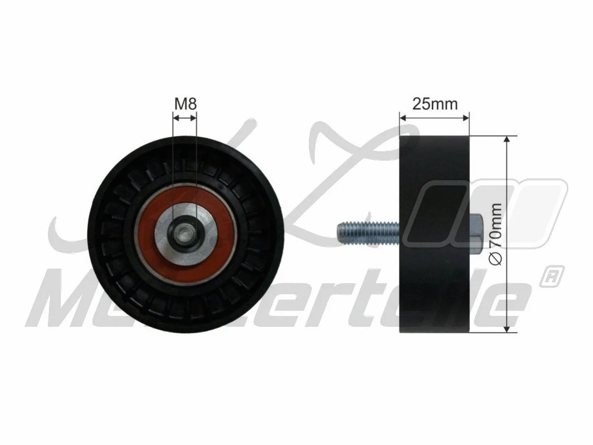 Deflection/Guide Pulley, V-ribbed belt