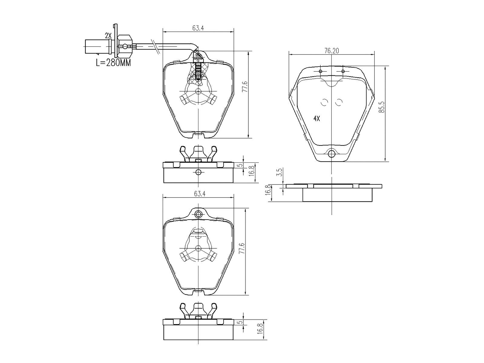 Brake Pad Set, disc brake (AZMT-44-022-1432)