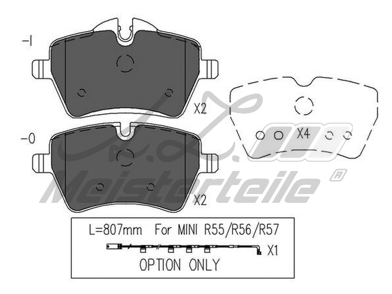 Brake Pad Set, disc brake (AZMT-44-022-1635)