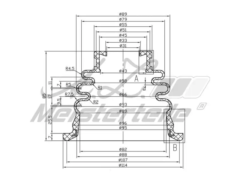 Bellow Kit, drive shaft (AZMT-43-020-1373)
