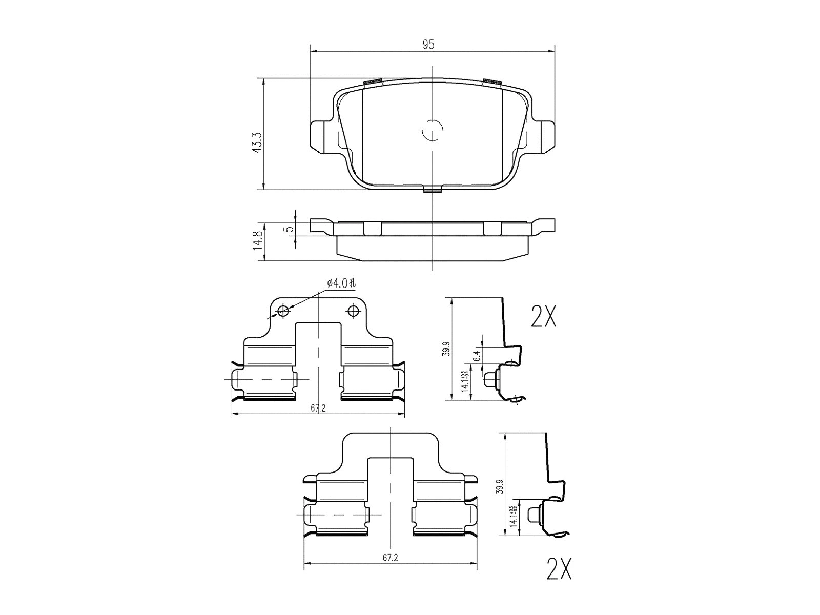 Brake Pad Set, disc brake (AZMT-44-022-1255)