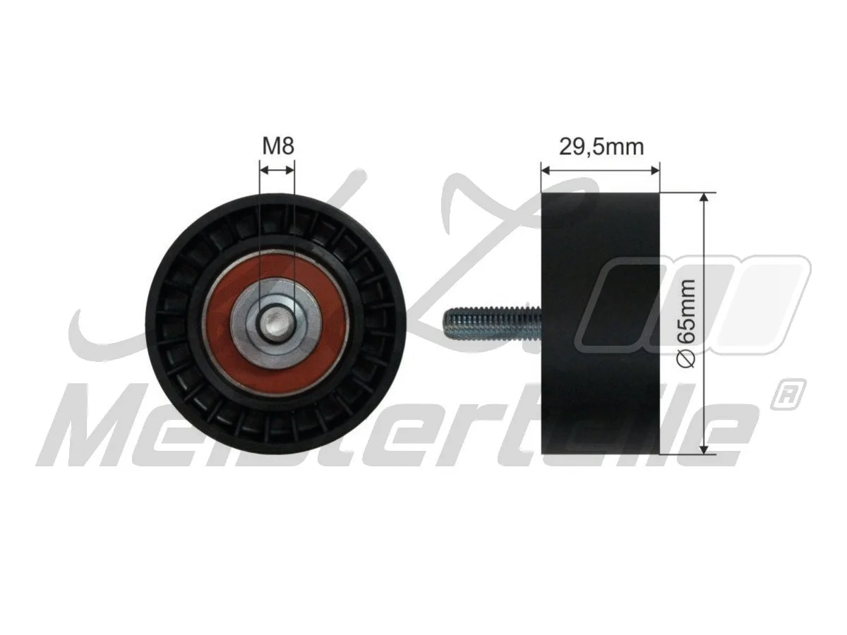 Deflection/Guide Pulley, V-ribbed belt