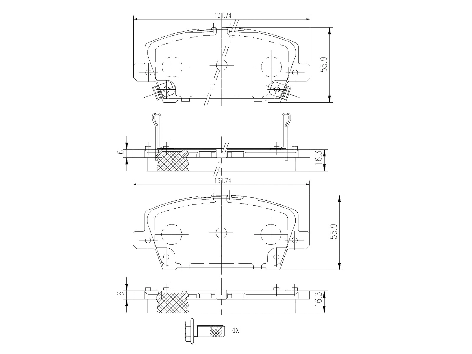Brake Pad Set, disc brake (AZMT-44-022-1231)
