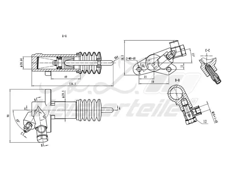Slave Cylinder, clutch (AZMT-47-031-1043)