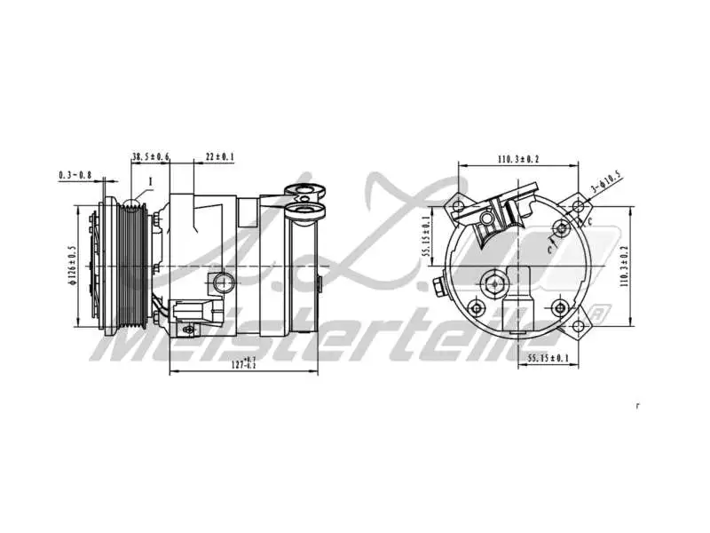 Compressor, air conditioning (AZMT-45-041-1038)