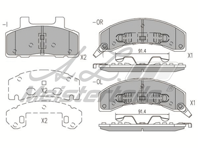 Brake Pad Set, disc brake (AZMT-44-022-2327)