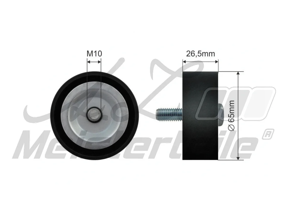 Deflection/Guide Pulley, V-ribbed belt