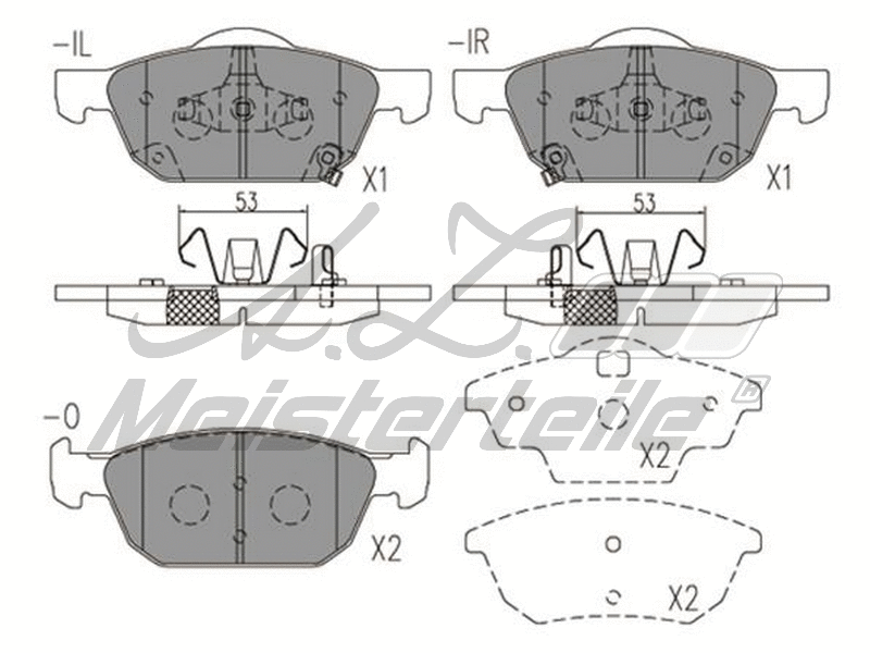 Brake Pad Set, disc brake (AZMT-44-022-2096)