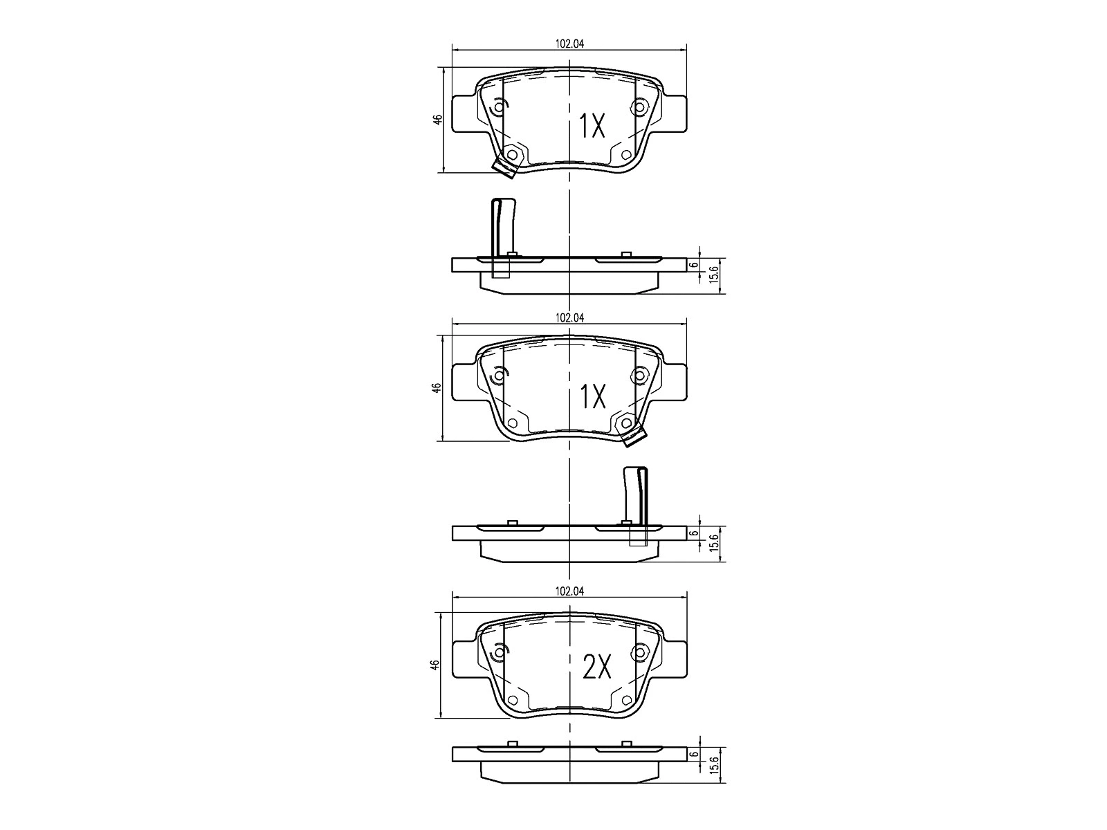Brake Pad Set, disc brake (AZMT-44-022-1185)