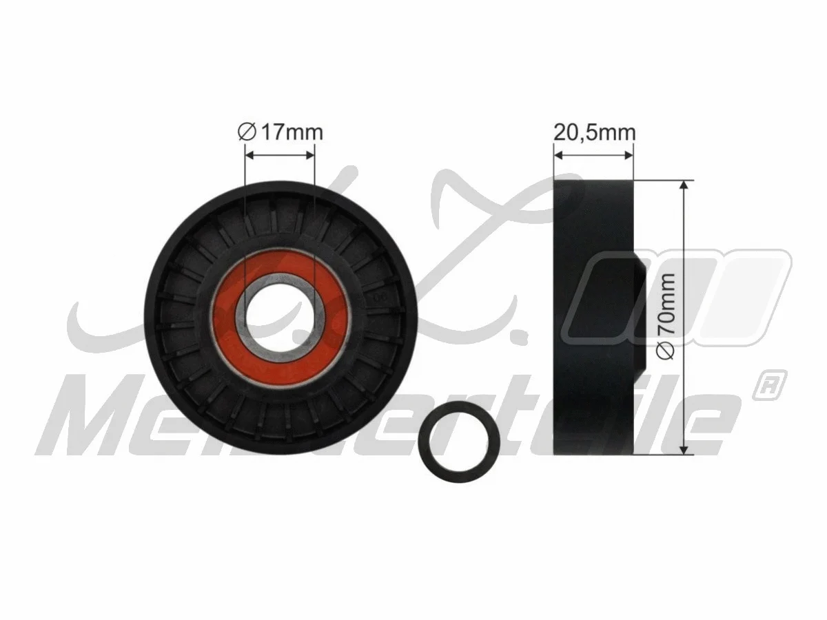 Deflection/Guide Pulley, V-ribbed belt