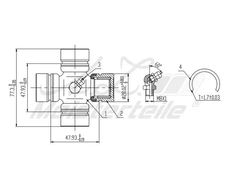 Joint, propshaft (AZMT-42-041-1054)