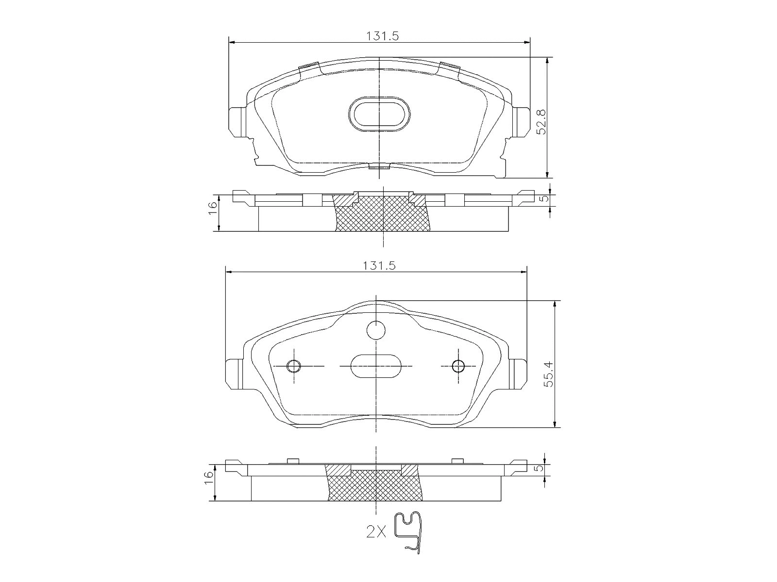 Brake Pad Set, disc brake (AZMT-44-022-1095)