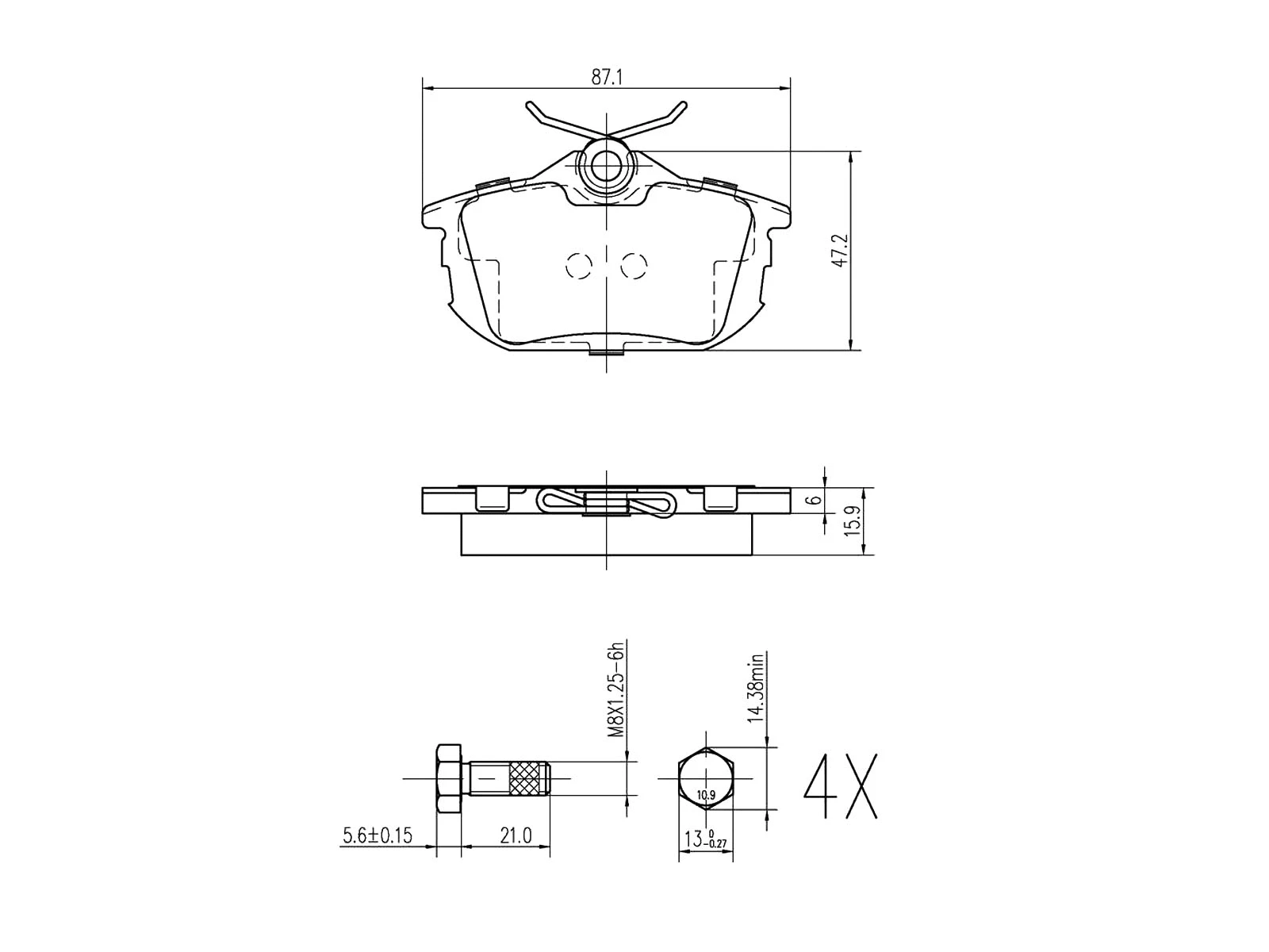 Brake Pad Set, disc brake (AZMT-44-022-1025)