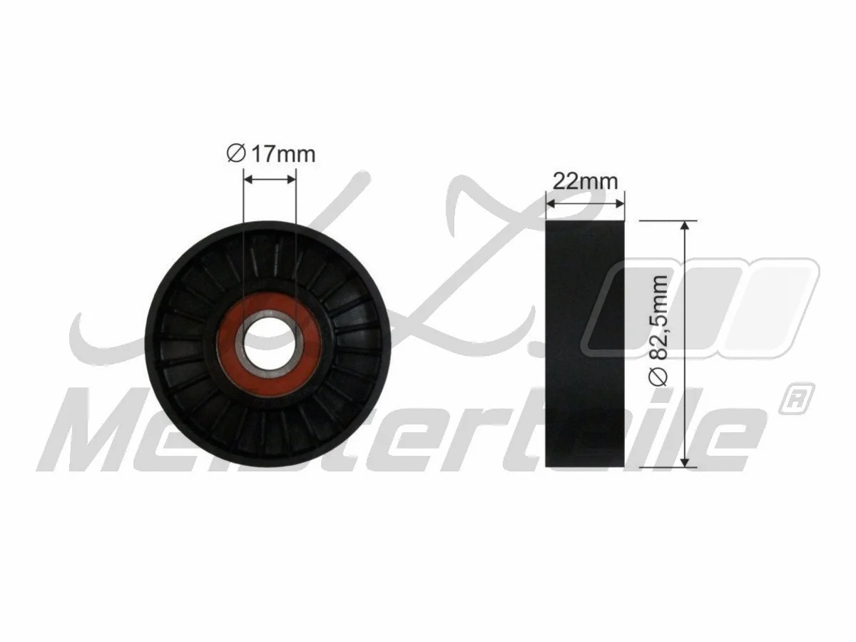 Deflection/Guide Pulley, V-ribbed belt