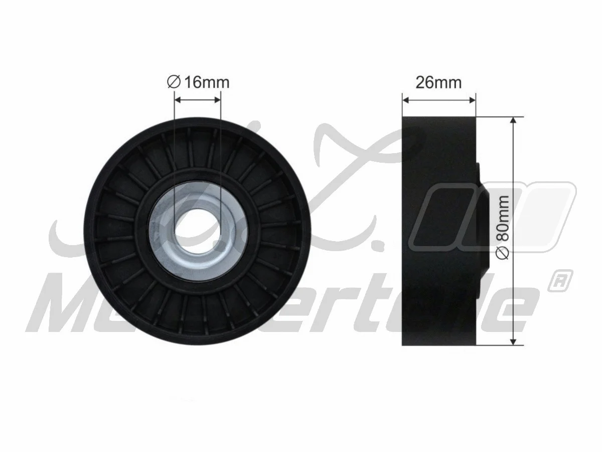 Deflection/Guide Pulley, V-ribbed belt