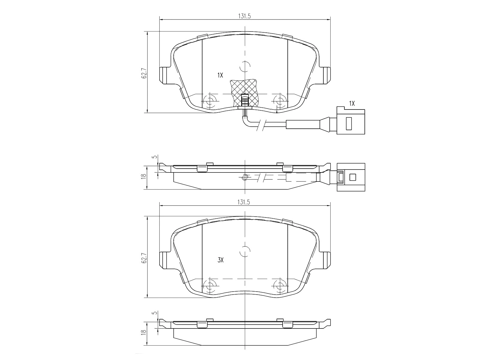 Brake Pad Set, disc brake (AZMT-44-022-1189)