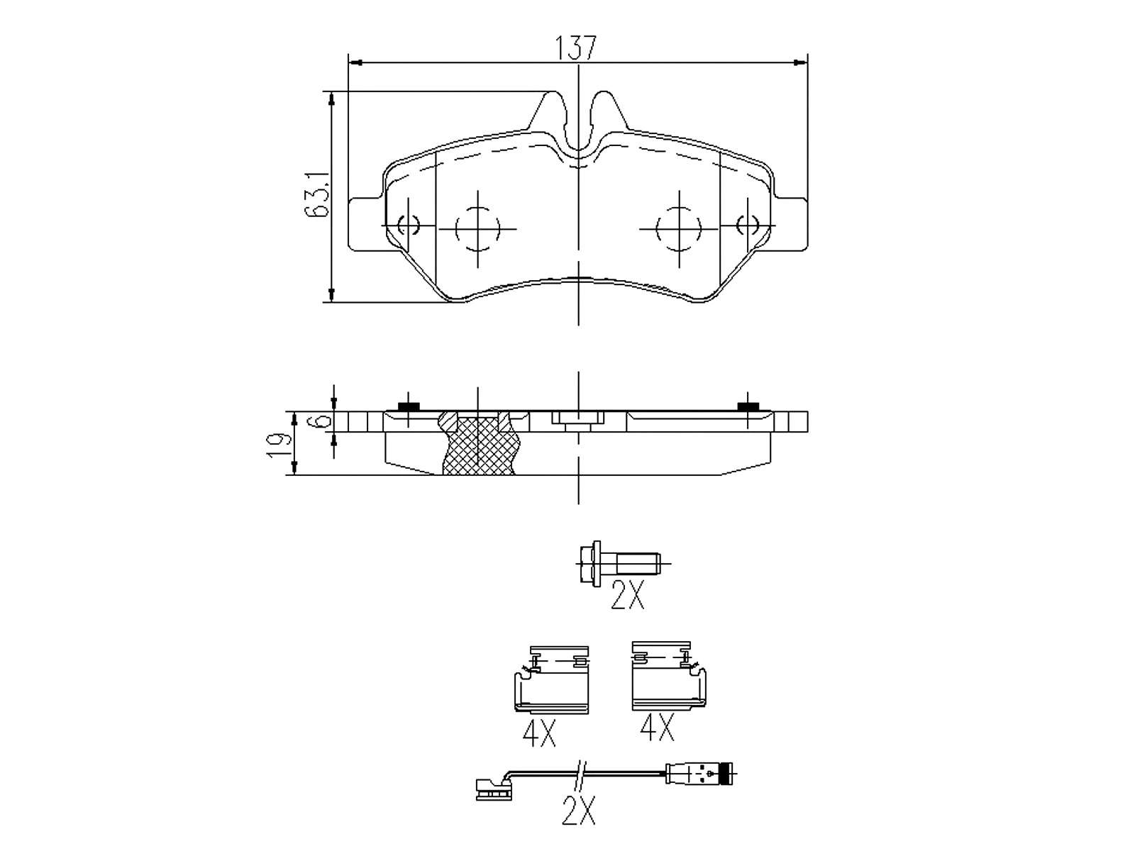 Brake Pad Set, disc brake (AZMT-44-022-1464)