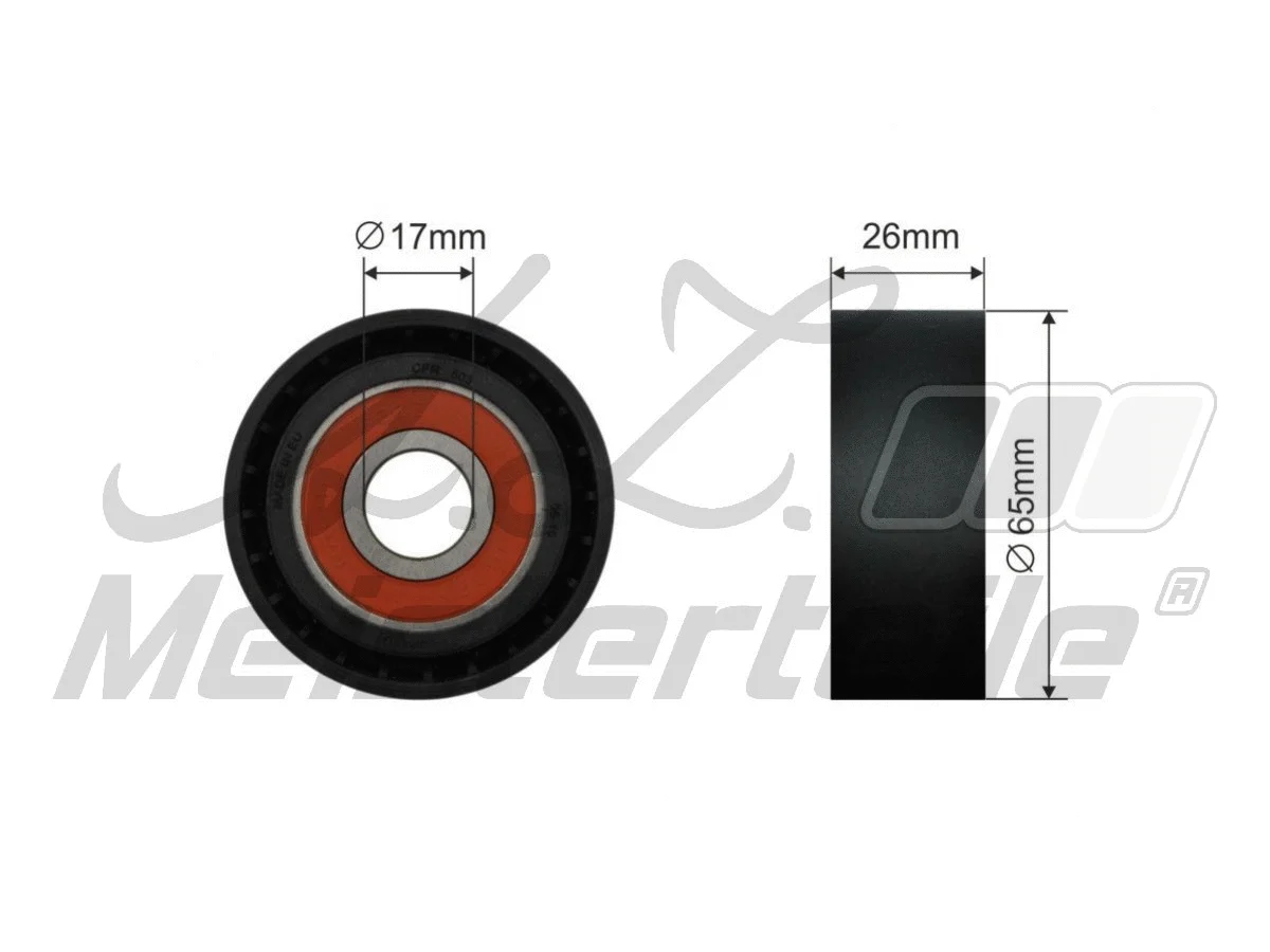 Deflection/Guide Pulley, V-ribbed belt