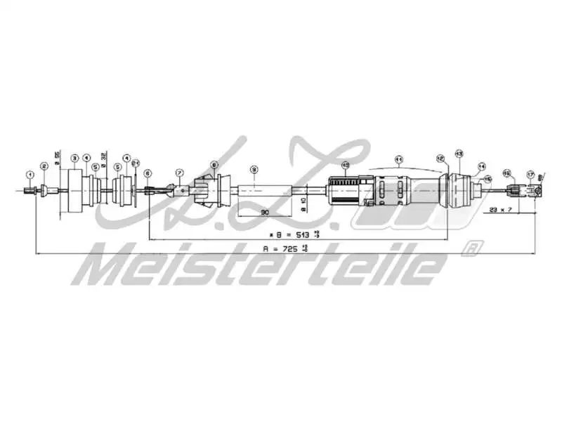 Cable Pull, clutch control (AZMT-47-010-1337)
