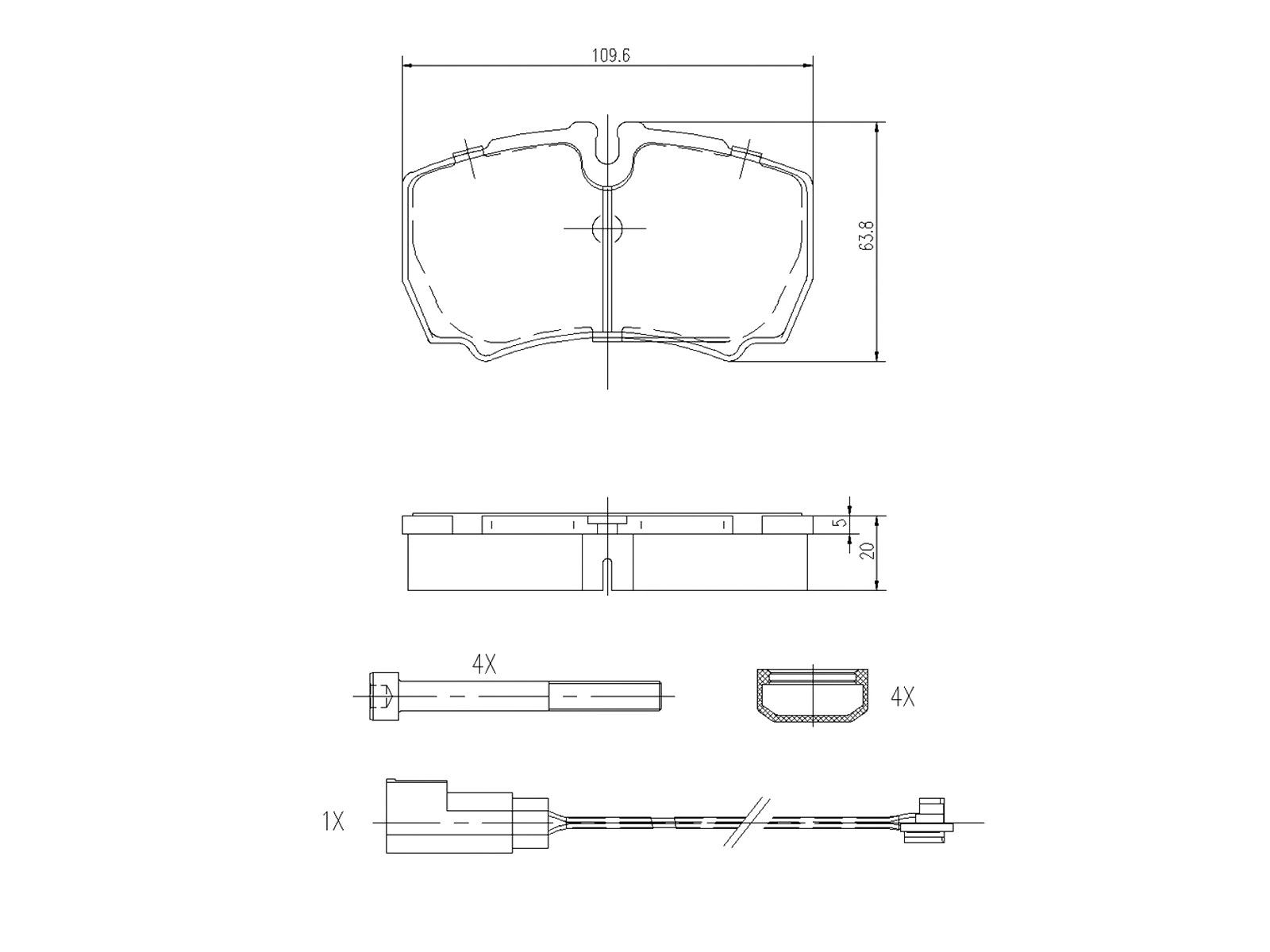 Brake Pad Set, disc brake (AZMT-44-022-1445)