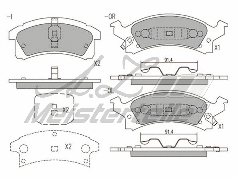 Brake Pad Set, disc brake (AZMT-44-022-2326)