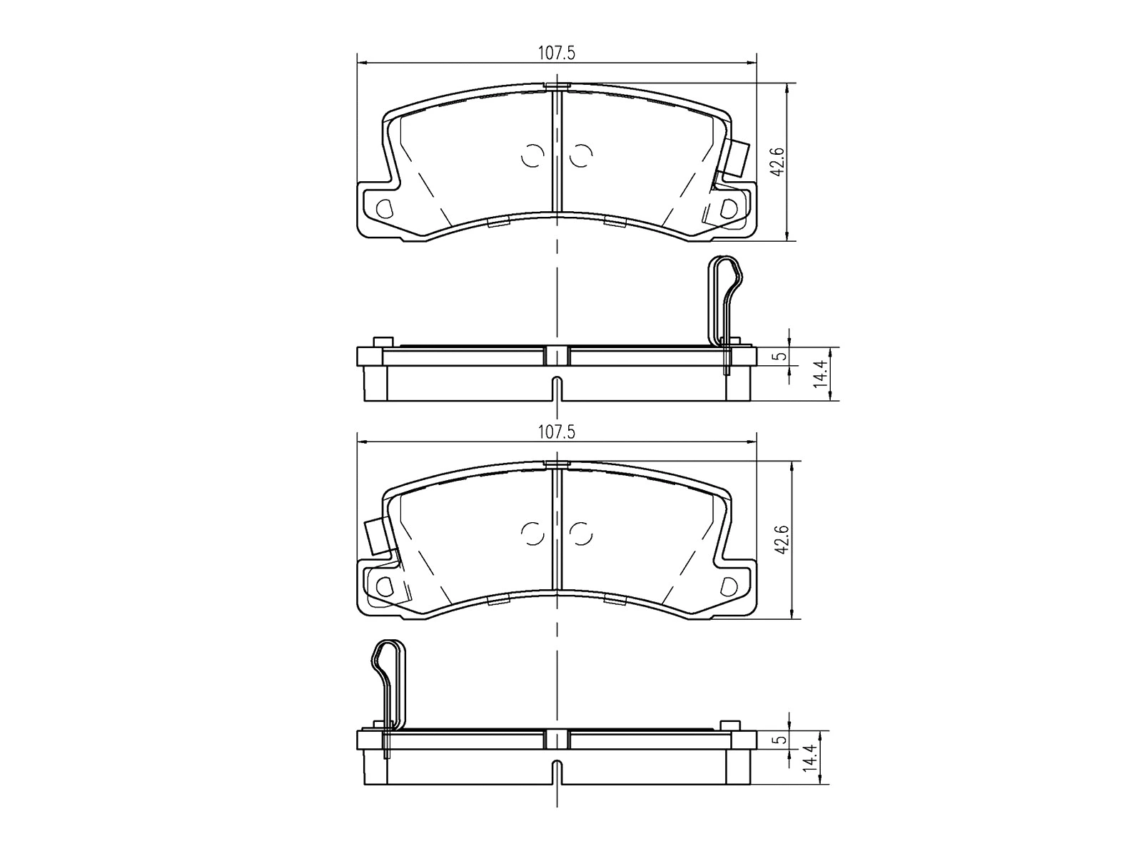 Brake Pad Set, disc brake (AZMT-44-022-1355)