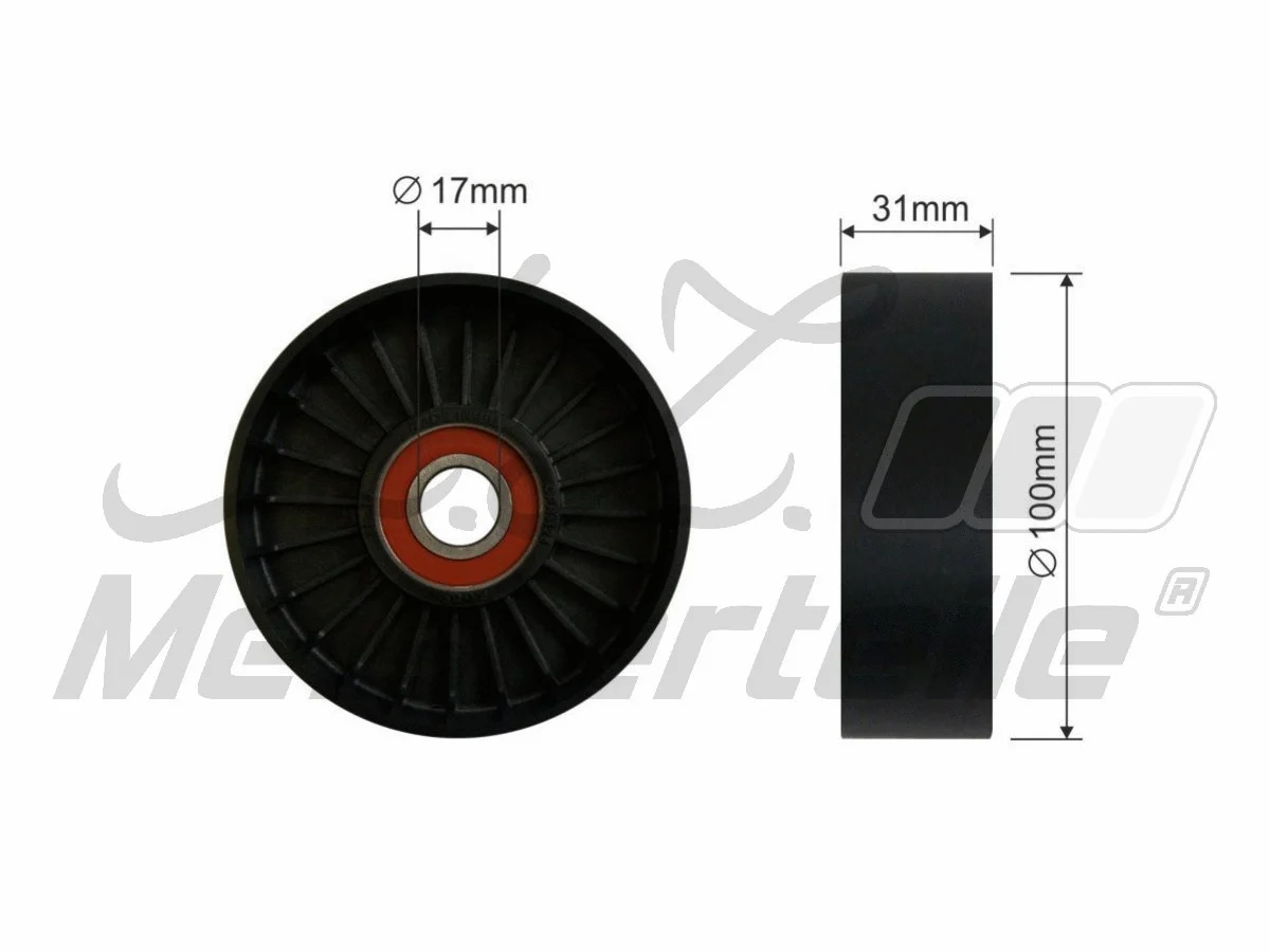 Deflection/Guide Pulley, V-ribbed belt (AZMT-20-031-1272)