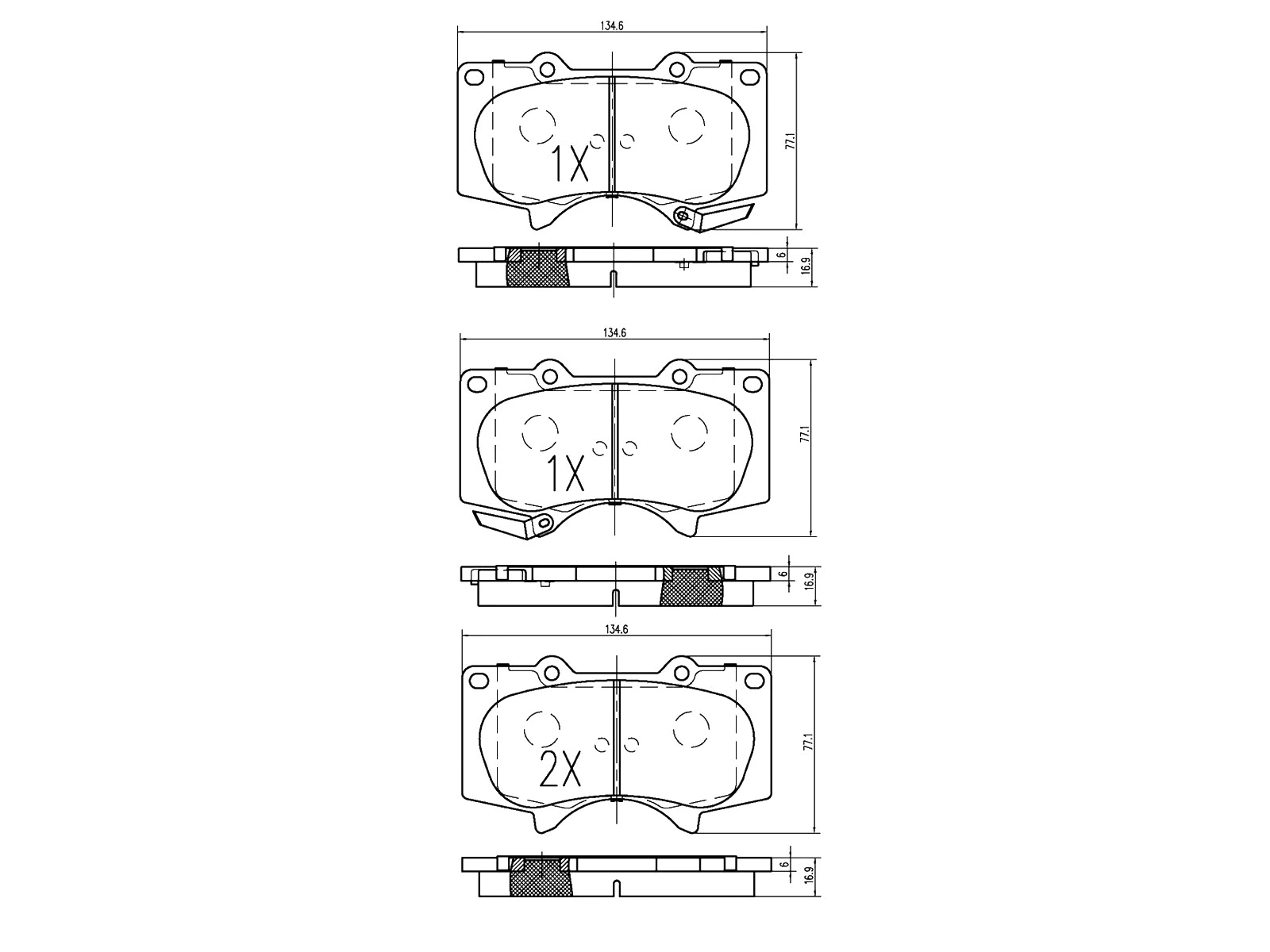 Brake Pad Set, disc brake (AZMT-44-022-1194)