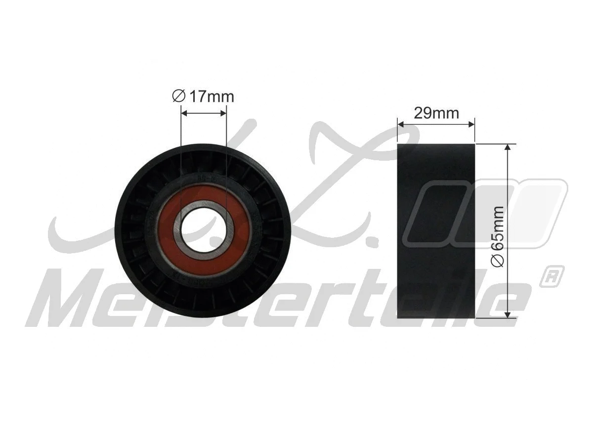 Deflection/Guide Pulley, V-ribbed belt