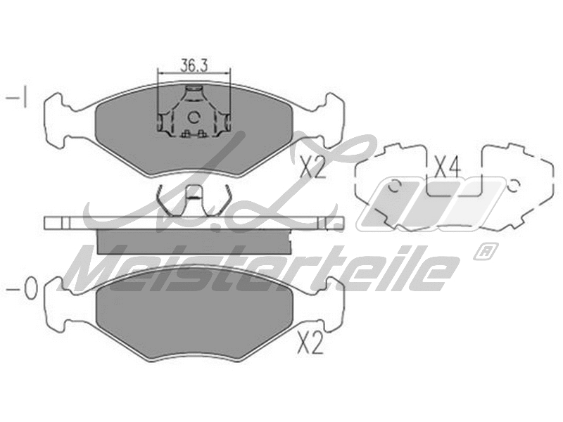 Brake Pad Set, disc brake (AZMT-44-022-1742)