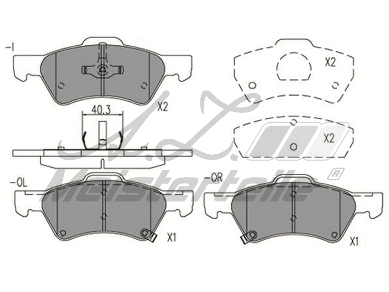 Brake Pad Set, disc brake (AZMT-44-022-2334)