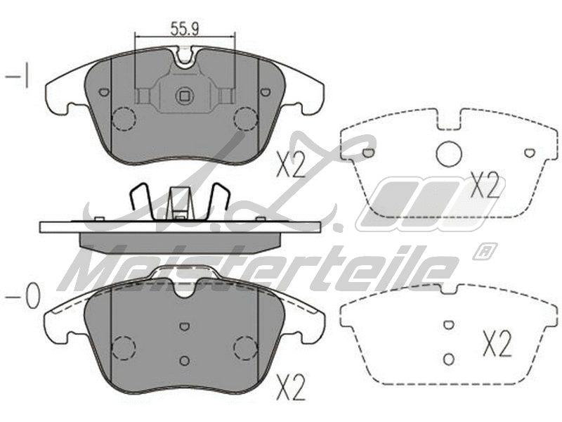 Brake Pad Set, disc brake (AZMT-44-022-2194)