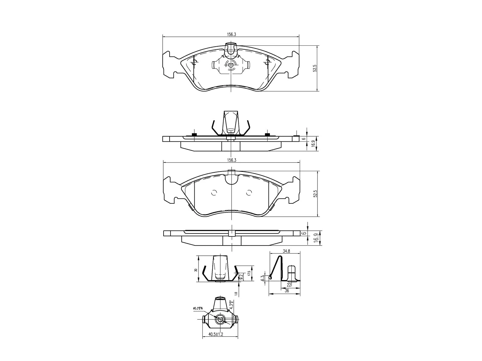 Brake Pad Set, disc brake (AZMT-44-022-1015)