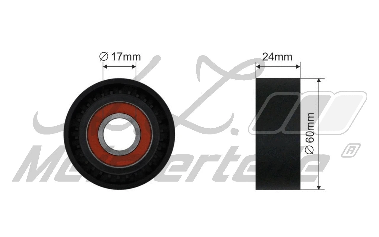 Deflection/Guide Pulley, V-ribbed belt